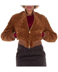 Burberry - Aisholdw Shearling Bomber Jacket, Brand Size 8 Us - Lyst