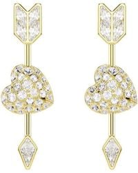 Swarovski - Idyllia Heart Arrow Drop Earrings - Lyst