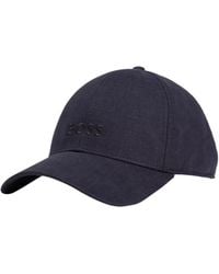 BOSS - Boss Linen Cap With Tonal Logo - Lyst