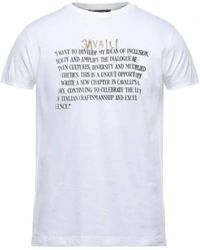 Roberto Cavalli - Script Logo Embroidered Cotton T-Shirt - Lyst