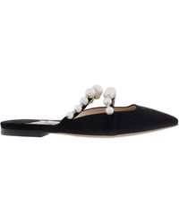 Jimmy Choo - Amaya Pearly Two-Band Suede Flats, Brand Size 34 Us - Lyst
