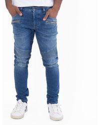 Balmain - Ribbed-Detail Skinny Jeans, Waist - Lyst