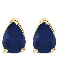 Haus of Brilliance - 14K 6X4Mm Pear Shaped Sapphire Solitaire Stud Earrings - Lyst