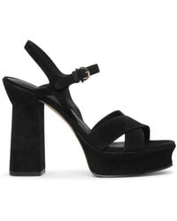 Ferragamo - Sonya Suede Platform Sandals - Lyst