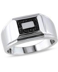 Amour - 1/10 Ct Tw Square Diamond Ring - Lyst