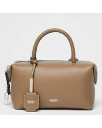 Max Mara - Holdalls Small Shiny Leather Satchel Bag - Lyst