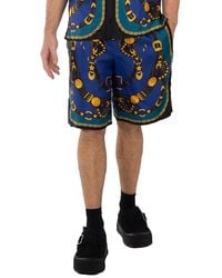 Versace - Medusa Harness-Print Silk Twill Shorts - Lyst