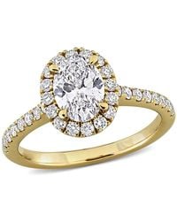 Created Forever - 1 1/2Ct Tw Oval And Round-Cut Lab Grown Diamond Halo Engagement Ring - Lyst