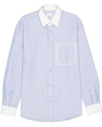 Burberry - Cotton Lace Detail Classic Fit Oxford Shirt - Lyst