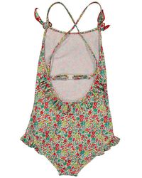 Bonpoint - Girls Floral Print Abbie Ruffled 1-piece Swimsuit - Lyst