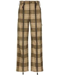 Burberry - Check Wool Zip Trousers, Brand Size 46 Waist - Lyst