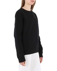 MM6 by Maison Martin Margiela - Maison Margiela Logo-embroidered Cotton Sweatshirt - Lyst