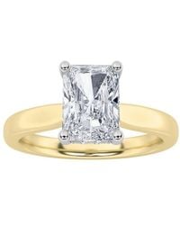 Mure And Co - 1.5Ctw Radiant Shaped Lab Grown Diamond (F/Vvs) Hidden Halo Cathedral Shank Engagement Ring - Lyst