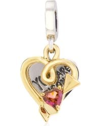 PANDORA - Engravable Heart & Arrow Double Dangle Sterling Charm - Lyst