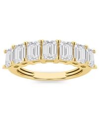 Mure And Co - 2Ctw Emerald Shaped Lab Grown Diamond (F/Vs) Seven Stone Band Ring - Lyst