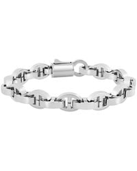 Robert Alton - Stainless Steel Oval Mariner Link Bracelet - Lyst