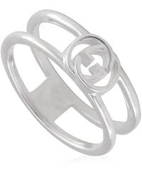 Gucci - Ladies Sterling Interlocking G 6Mm Ring - Lyst