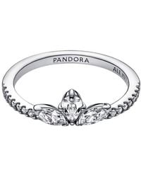 PANDORA - Timeless Sparkling Herbarium Sterling Cluster Ring - Lyst