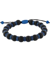 Robert Alton - Stainless Steel Matte Onyx Bead Bolo Bracelet - Lyst
