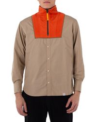Kolor - Two-Toned Buttoned Down Sweatshirt, Brand Size 2 - Lyst