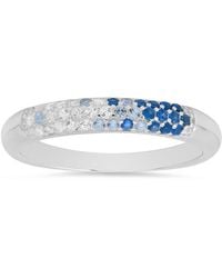 Kylie Harper - Sterling Petite Sapphire Ombre Pave Cz Band Ring - Lyst