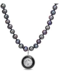 Amour - 7-7.5Mm Cultured Freshwater Pearl And 8 Ct Tgw Agate Necklace With Large Lobster Clasp - Lyst