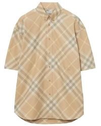 Burberry - Short Sleeve Checkered Buttoned Down Shirt - Lyst