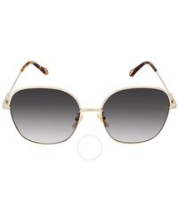 Chloé - Grey Gradient Square Sunglasses - Lyst