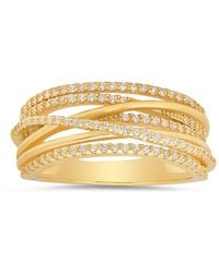 Kylie Harper - 14K Over Crossover Statement Cz Ring - Lyst