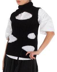 MM6 by Maison Martin Margiela - Distressed Roll Neck Sweater - Lyst