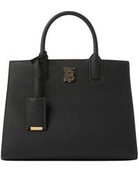 Burberry - Logo Plaque Frances Small Tote Bag - Lyst