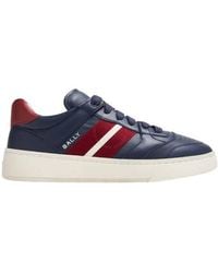 Bally - Rebby Leather Low-Top Sneakers, Brand Size 40 Us - Lyst