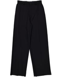 Balenciaga - Double Front Ironed Pleats Twill Wide-Leg Pant - Lyst