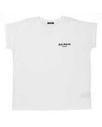 Balmain - Short Sleeve Logo Print T Shirt - Lyst