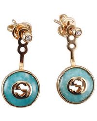 Gucci - Interlocking G Amazonite And Diamond Drop Earrings - Lyst