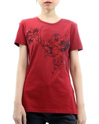 Roberto Cavalli - Ladies Carmine Tulip Crystal Embellished T-Shirt, Brand Size 38 (Us - Lyst