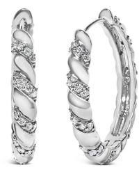 Haus of Brilliance - 14K 1 1/5 Cttw Lab Grown Diamond Swirl Design 1" Inch Hoop Earrings - Lyst