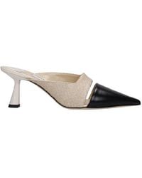 Jimmy Choo - Zalea 65 Raffia And Leather Pumps, Brand Size 34 Us - Lyst