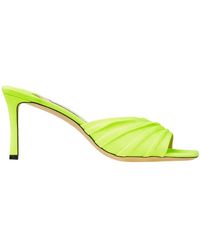 Jimmy Choo - Basil 75 Glossy Jersey Mules, Brand Size 40 Us - Lyst