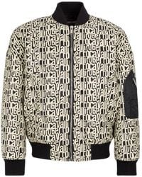 Roberto Cavalli - All-Over Logo Bomber Jacket, Brand Size 52 Us - Lyst