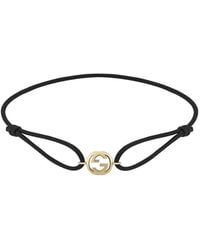 Gucci - Interlocking G 18Ct And Cord Friendship Bracelet - Lyst