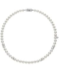 Mikimoto - 7.5-8Mm Akoya Pearl & Diamond Rondell Necklace - Lyst
