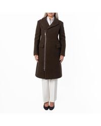 Burberry - Single-Breasted Wool Zip Tailored Coat, Brand Size 8 Us - Lyst