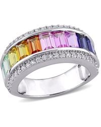 Amour - 3 7/8 Ct Tgw Multi-Color Created Sapphire Eternity Ring - Lyst