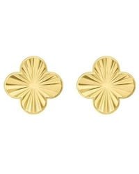 Tresorra - 14K Golden Clover Stud Earrings - Lyst