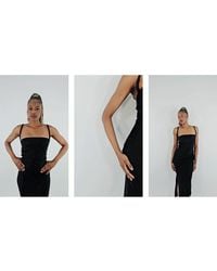 Nanushka - Fiore Midi Satin Dress - Lyst