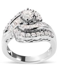 Haus of Brilliance - 14K 1.00 Cttw Round And Baguette Cut Diamond Swirl Cocktail Ring (H-I Color, Si2-I1 Clarity) - Lyst