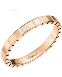 Chopard - Ice Cube 18K Rose 0.01 Ct Diamond Ring - Lyst