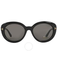 Tom Ford - Lily Smoke Oval Sunglasses Ft1009 01a 55 - Lyst