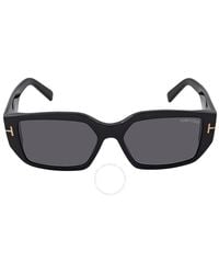 Tom Ford - Silvano Smoke Rectangular Sunglasses Ft0989 01a 56 - Lyst